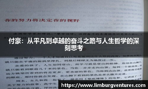 付豪：从平凡到卓越的奋斗之路与人生哲学的深刻思考